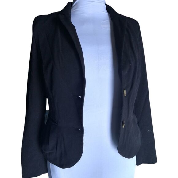 H&M Black Soft Blazer Jacket with Tulip Hem - Picture 11 of 13